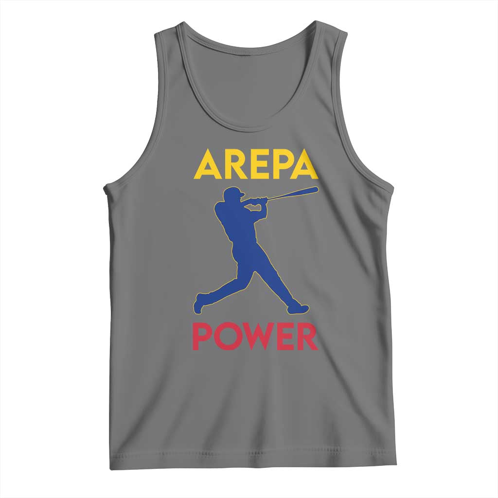 Arepa Power Baseball Batter Silhouette Tank Top Venezuelan Pride Beisbol for Baseball Fans