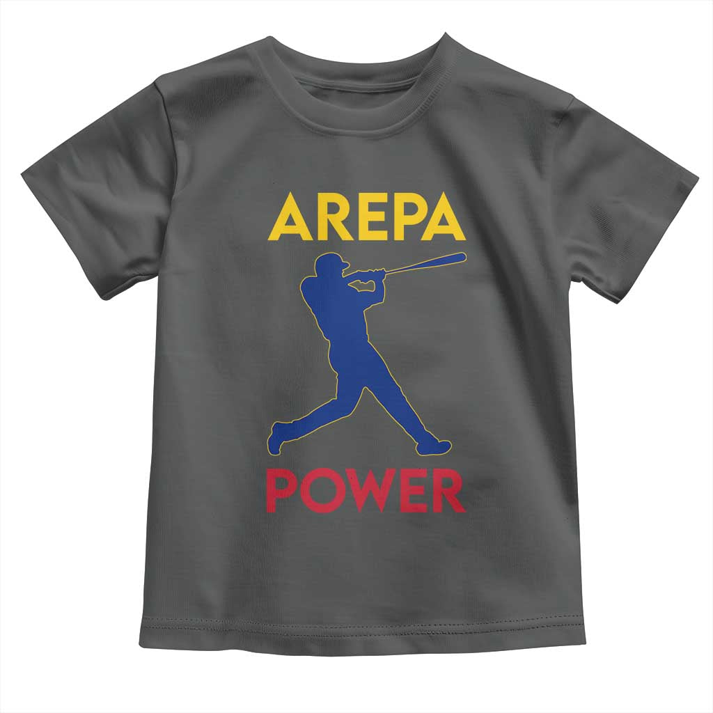 Arepa Power Baseball Batter Silhouette Toddler T Shirt Venezuelan Pride Beisbol for Baseball Fans