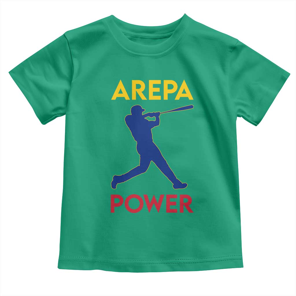 Arepa Power Baseball Batter Silhouette Toddler T Shirt Venezuelan Pride Beisbol for Baseball Fans