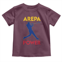 Arepa Power Baseball Batter Silhouette Toddler T Shirt Venezuelan Pride Beisbol for Baseball Fans
