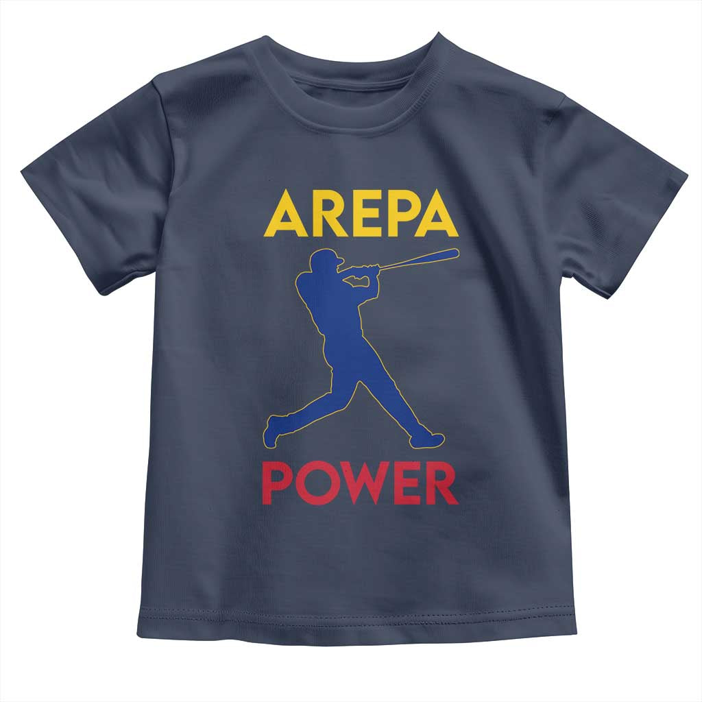 Arepa Power Baseball Batter Silhouette Toddler T Shirt Venezuelan Pride Beisbol for Baseball Fans