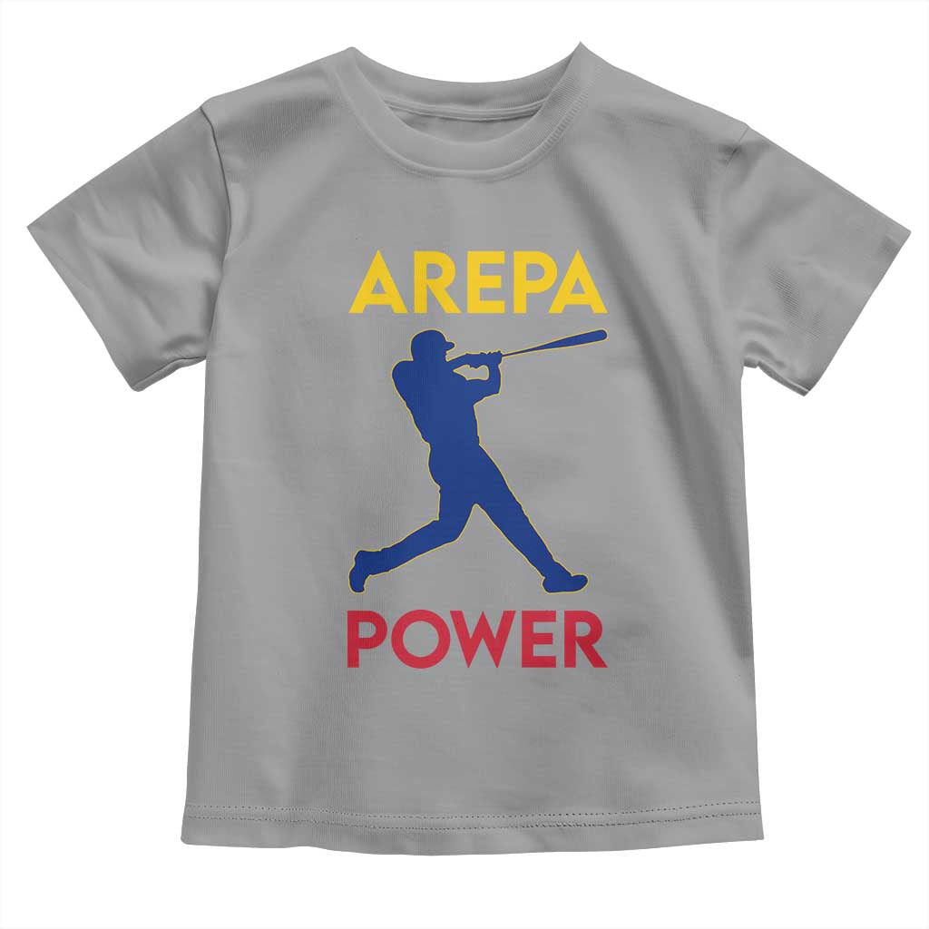 Arepa Power Baseball Batter Silhouette Toddler T Shirt Venezuelan Pride Beisbol for Baseball Fans
