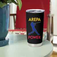 Arepa Power Baseball Batter Silhouette Tumbler Cup Venezuelan Pride Beisbol for Baseball Fans