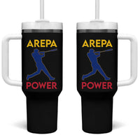 Arepa Power Baseball Batter Silhouette Tumbler With Handle Venezuelan Pride Beisbol for Baseball Fans