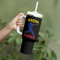 Arepa Power Baseball Batter Silhouette Tumbler With Handle Venezuelan Pride Beisbol for Baseball Fans