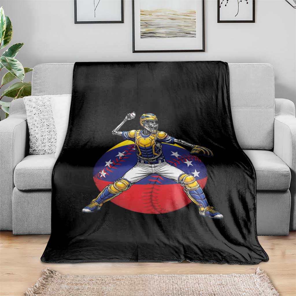 Venezuela Baseball Pitcher Skeleton Throw Blanket Venezuelan Flag Venezuela Pride Sports Fans
