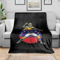 Venezuela Baseball Pitcher Skeleton Throw Blanket Venezuelan Flag Venezuela Pride Sports Fans