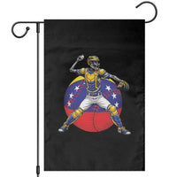 Venezuela Baseball Pitcher Skeleton Garden Flag Venezuelan Flag Venezuela Pride Sports Fans