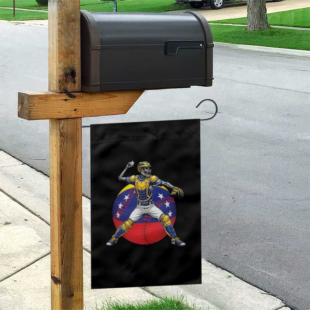 Venezuela Baseball Pitcher Skeleton Garden Flag Venezuelan Flag Venezuela Pride Sports Fans