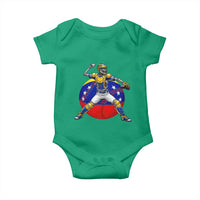 Venezuela Baseball Pitcher Skeleton Baby Onesie Venezuelan Flag Venezuela Pride Sports Fans