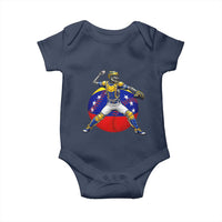 Venezuela Baseball Pitcher Skeleton Baby Onesie Venezuelan Flag Venezuela Pride Sports Fans
