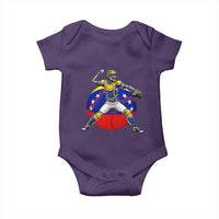 Venezuela Baseball Pitcher Skeleton Baby Onesie Venezuelan Flag Venezuela Pride Sports Fans