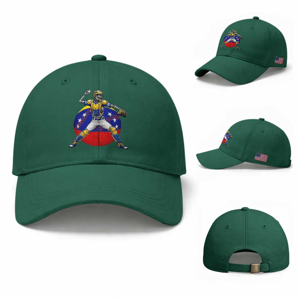 Venezuela Baseball Pitcher Skeleton Baseball Cap Venezuelan Flag Venezuela Pride Sports Fans