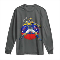 Venezuela Baseball Pitcher Skeleton Long Sleeve Shirt Venezuelan Flag Venezuela Pride Sports Fans