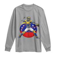 Venezuela Baseball Pitcher Skeleton Long Sleeve Shirt Venezuelan Flag Venezuela Pride Sports Fans