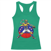 Venezuela Baseball Pitcher Skeleton Racerback Tank Top Venezuelan Flag Venezuela Pride Sports Fans