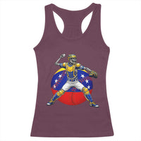 Venezuela Baseball Pitcher Skeleton Racerback Tank Top Venezuelan Flag Venezuela Pride Sports Fans