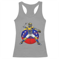 Venezuela Baseball Pitcher Skeleton Racerback Tank Top Venezuelan Flag Venezuela Pride Sports Fans