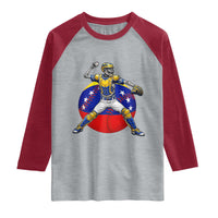 Venezuela Baseball Pitcher Skeleton Raglan Shirt Venezuelan Flag Venezuela Pride Sports Fans