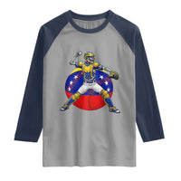 Venezuela Baseball Pitcher Skeleton Raglan Shirt Venezuelan Flag Venezuela Pride Sports Fans