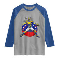 Venezuela Baseball Pitcher Skeleton Raglan Shirt Venezuelan Flag Venezuela Pride Sports Fans