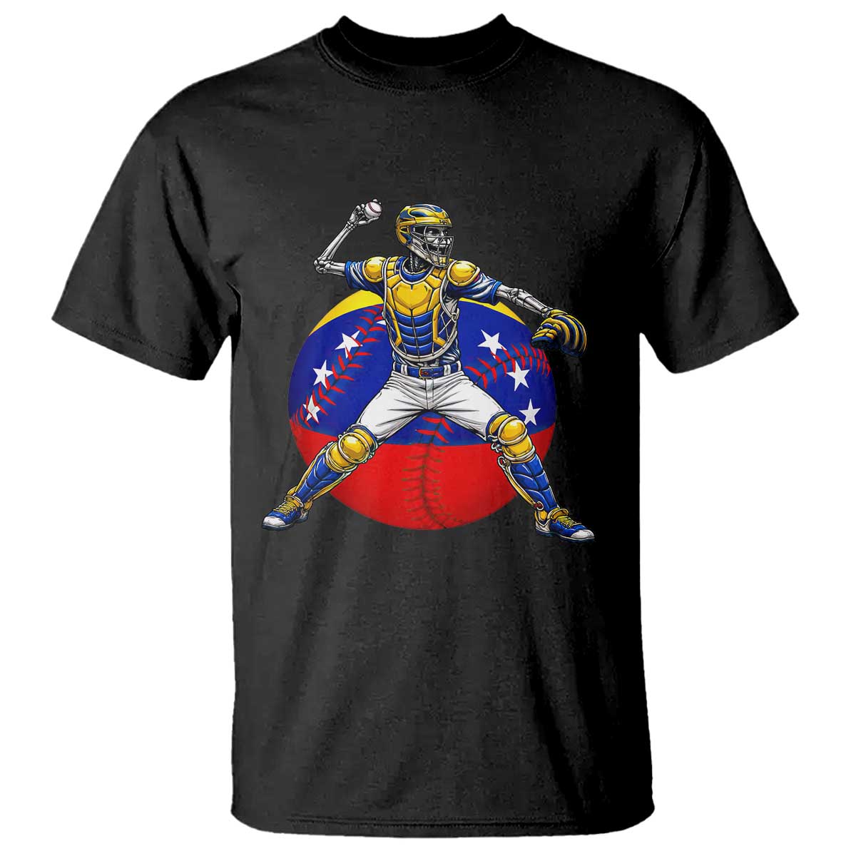 Venezuela Baseball Pitcher Skeleton T Shirt Venezuelan Flag Venezuela Pride Sports Fans