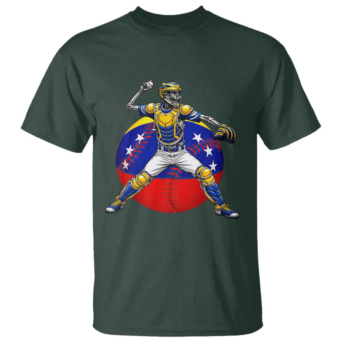 Venezuela Baseball Pitcher Skeleton T Shirt Venezuelan Flag Venezuela Pride Sports Fans