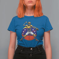 Venezuela Baseball Pitcher Skeleton T Shirt For Women Venezuelan Flag Venezuela Pride Sports Fans
