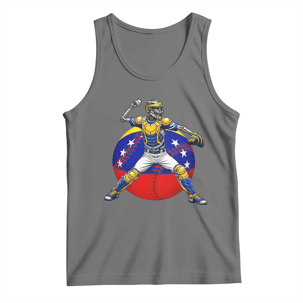 Venezuela Baseball Pitcher Skeleton Tank Top Venezuelan Flag Venezuela Pride Sports Fans