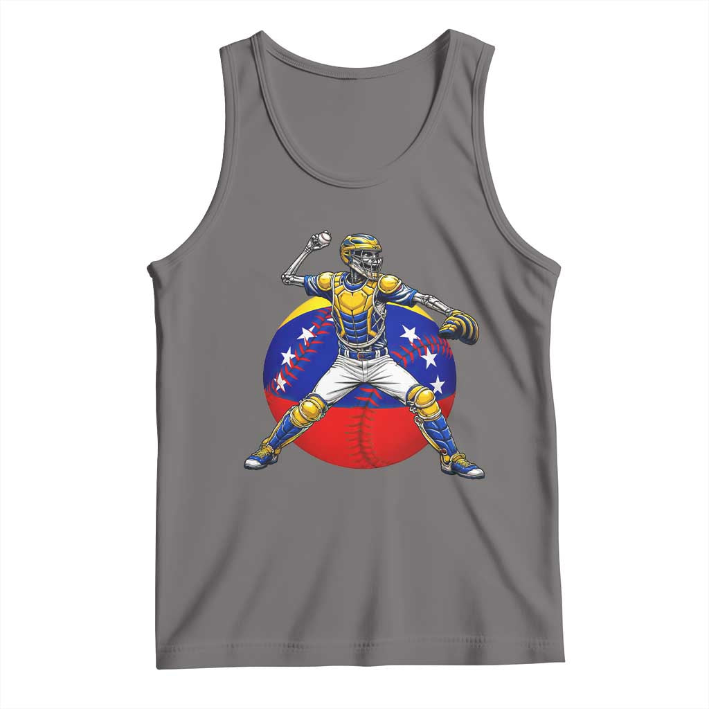 Venezuela Baseball Pitcher Skeleton Tank Top Venezuelan Flag Venezuela Pride Sports Fans