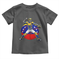 Venezuela Baseball Pitcher Skeleton Toddler T Shirt Venezuelan Flag Venezuela Pride Sports Fans