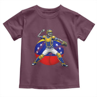 Venezuela Baseball Pitcher Skeleton Toddler T Shirt Venezuelan Flag Venezuela Pride Sports Fans