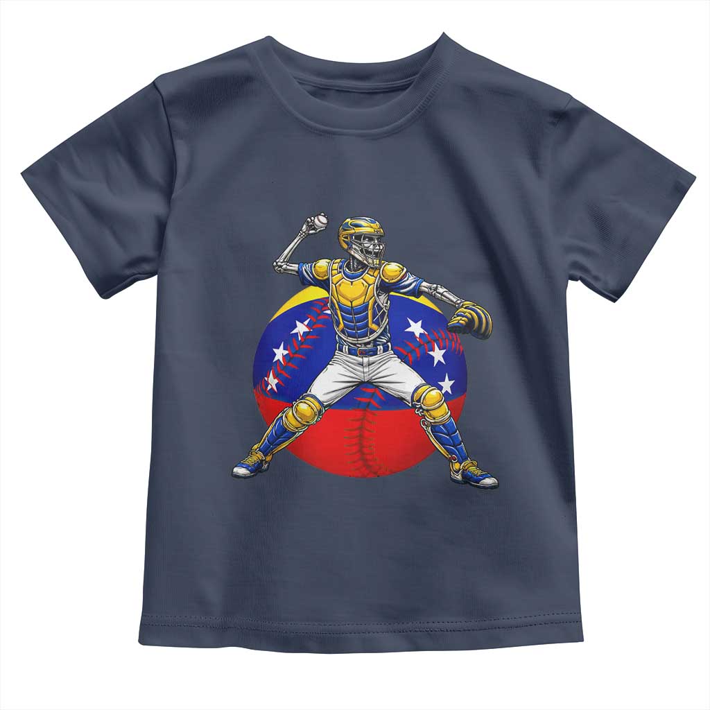 Venezuela Baseball Pitcher Skeleton Toddler T Shirt Venezuelan Flag Venezuela Pride Sports Fans