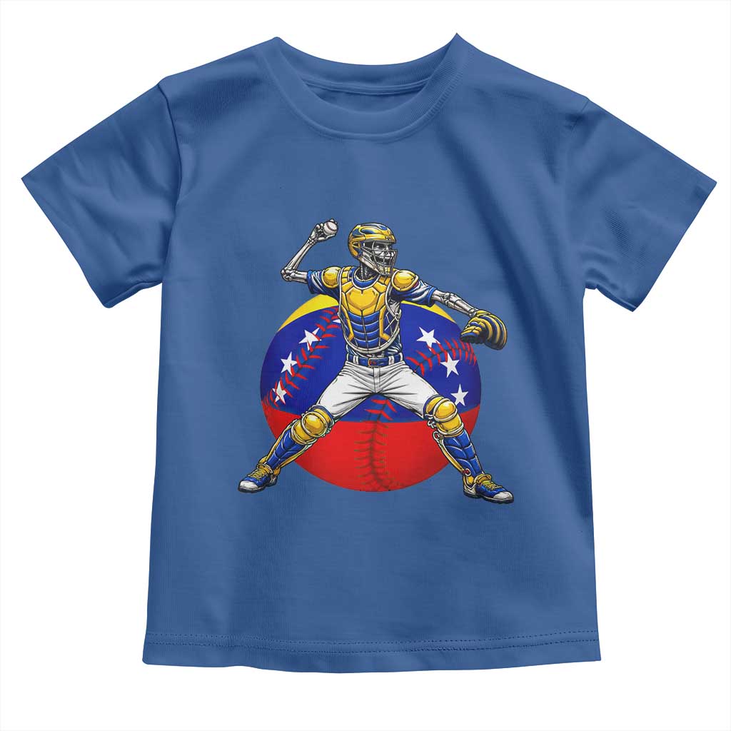 Venezuela Baseball Pitcher Skeleton Toddler T Shirt Venezuelan Flag Venezuela Pride Sports Fans