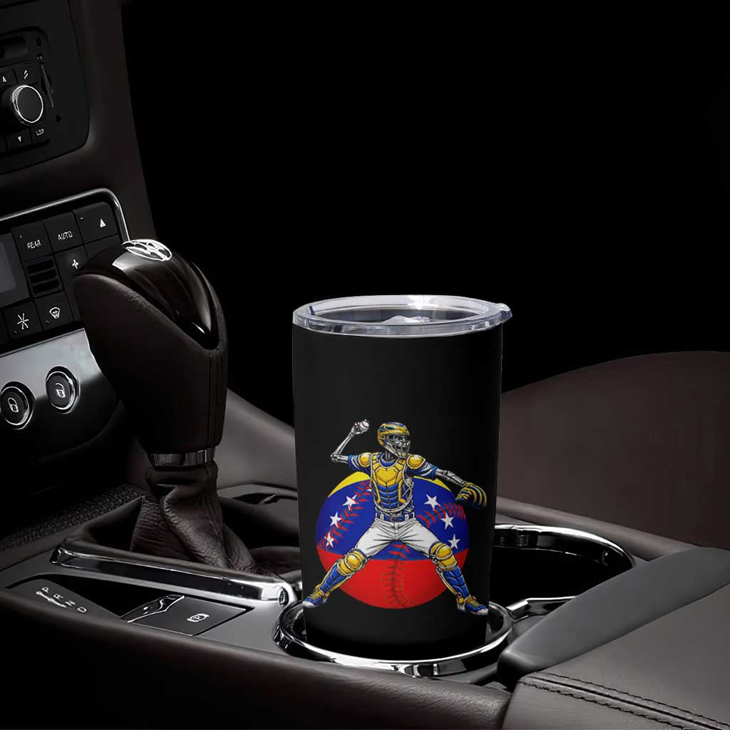 Venezuela Baseball Pitcher Skeleton Tumbler Cup Venezuelan Flag Venezuela Pride Sports Fans