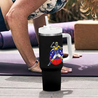Venezuela Baseball Pitcher Skeleton Tumbler With Handle Venezuelan Flag Venezuela Pride Sports Fans
