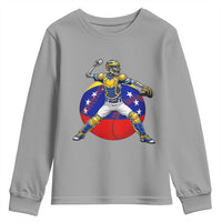 Venezuela Baseball Pitcher Skeleton Youth Sweatshirt Venezuelan Flag Venezuela Pride Sports Fans