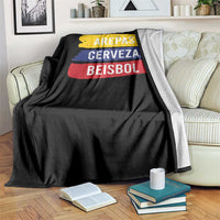 Arepas Cerveza Beisbol Venezuela Things Throw Blanket Funny Latino Food Beer and Baseball Pride