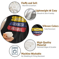 Arepas Cerveza Beisbol Venezuela Things Throw Blanket Funny Latino Food Beer and Baseball Pride