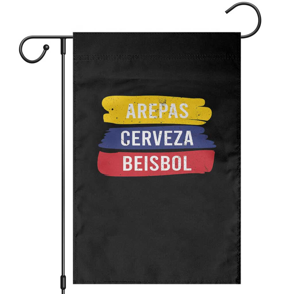 Arepas Cerveza Beisbol Venezuela Things Garden Flag Funny Latino Food Beer and Baseball Pride