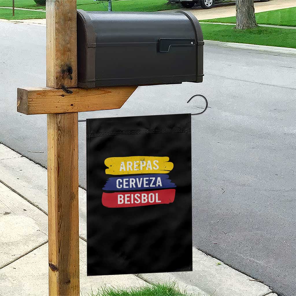 Arepas Cerveza Beisbol Venezuela Things Garden Flag Funny Latino Food Beer and Baseball Pride