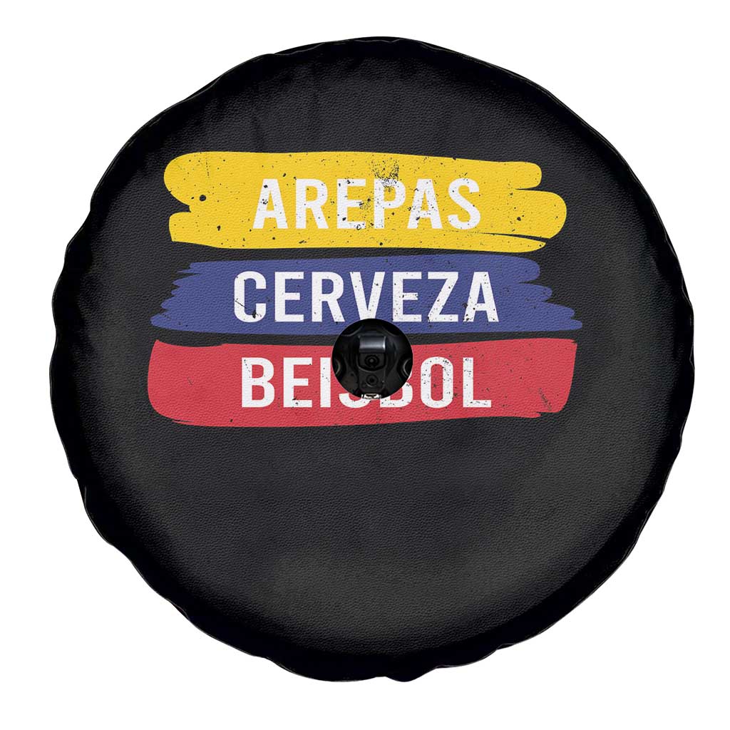 Arepas Cerveza Beisbol Venezuela Things Spare Tire Cover Funny Latino Food Beer and Baseball Pride
