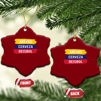 Arepas Cerveza Beisbol Venezuela Things Ceramic Ornament Funny Latino Food Beer and Baseball Pride