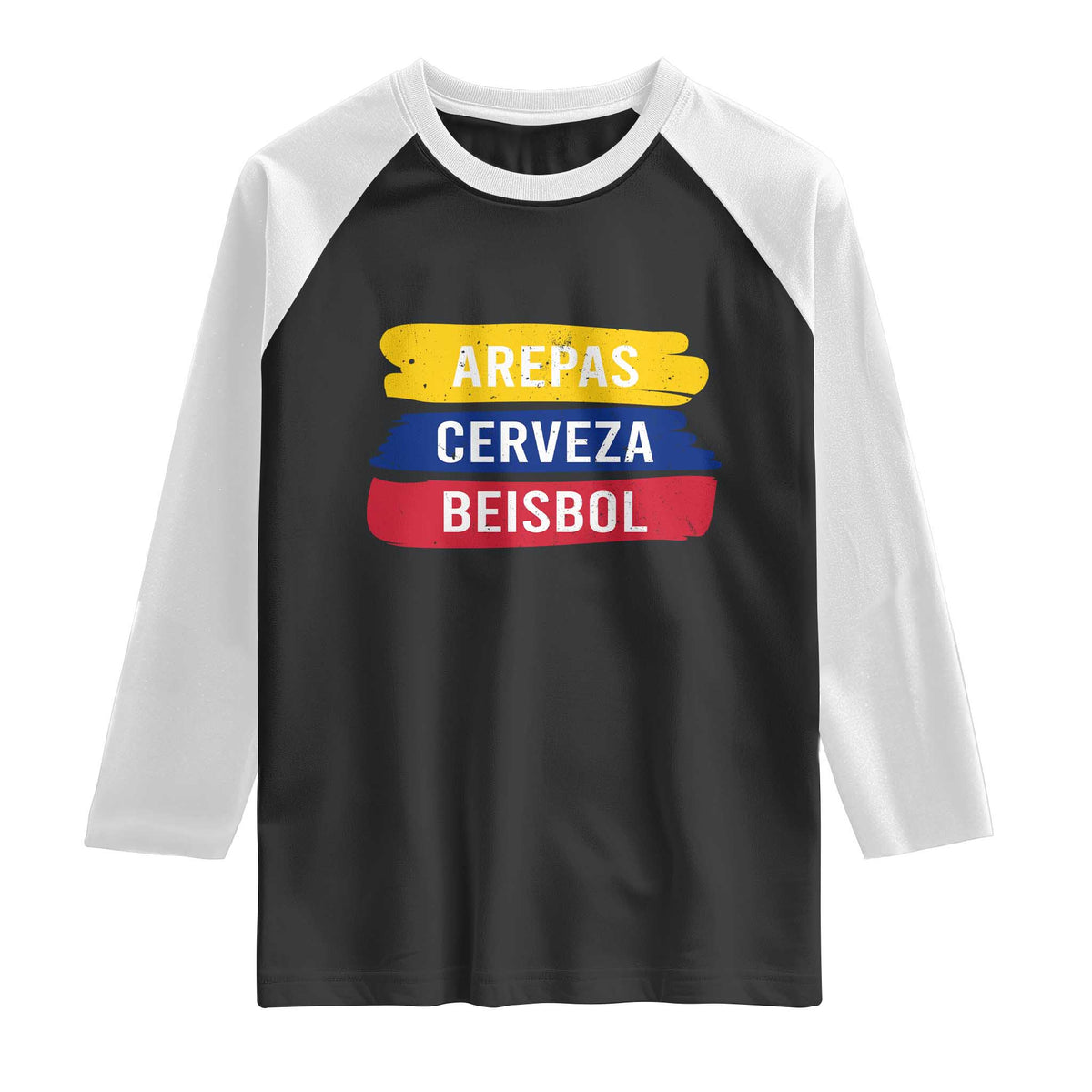 Arepas Cerveza Beisbol Venezuela Things Raglan Shirt Funny Latino Food Beer and Baseball Pride