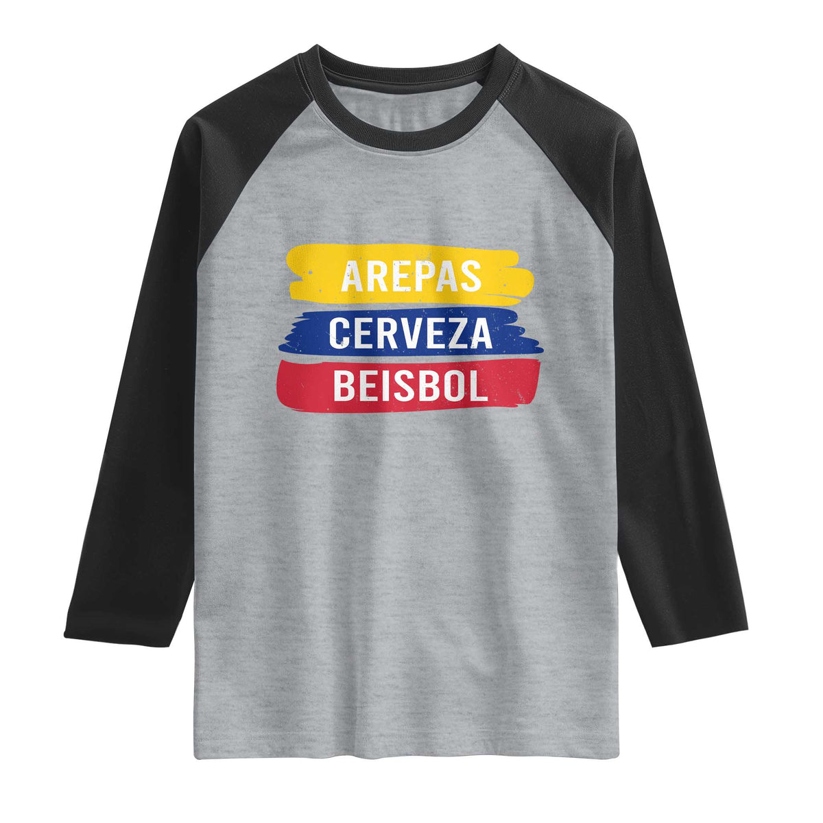 Arepas Cerveza Beisbol Venezuela Things Raglan Shirt Funny Latino Food Beer and Baseball Pride