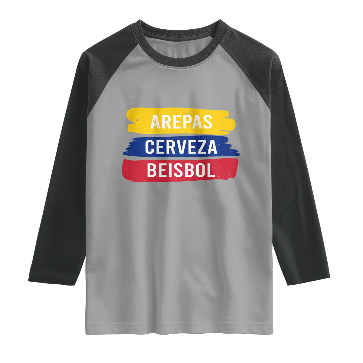 Arepas Cerveza Beisbol Venezuela Things Raglan Shirt Funny Latino Food Beer and Baseball Pride
