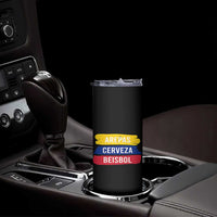 Arepas Cerveza Beisbol Venezuela Things Skinny Tumbler Funny Latino Food Beer and Baseball Pride