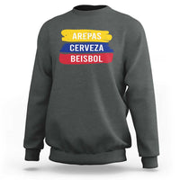 Arepas Cerveza Beisbol Venezuela Things Sweatshirt Funny Latino Food Beer and Baseball Pride
