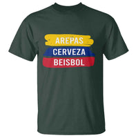 Arepas Cerveza Beisbol Venezuela Things T Shirt Funny Latino Food Beer and Baseball Pride