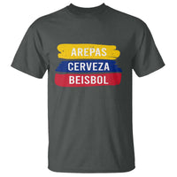 Arepas Cerveza Beisbol Venezuela Things T Shirt Funny Latino Food Beer and Baseball Pride